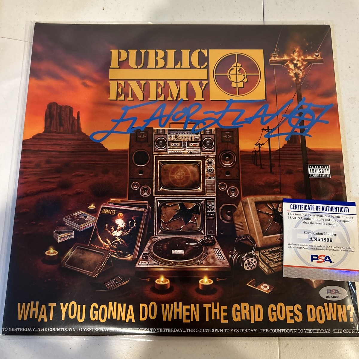 FLAVOR FLAV PUBLIC ENEMY SIGNED AUTOGRAPH VINYL ALBUM RECORD