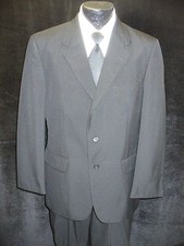 Black SUIT - 2 BUTTON Notch - 42R - 10002 42 R, Tropic Weight Worsted Wool