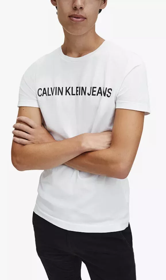 Klein Large Calvin Sleeve Size Extra Logo Slim XL Short T Shirt eBay Institutional |