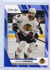 2023-24 O-Pee-Chee OPC Jujhar Khaira Blue Border - Chicago Blackhawks