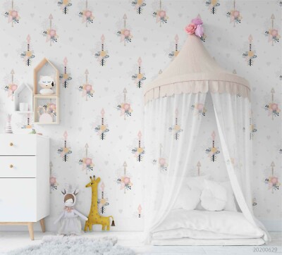 3D Floral Arrow Pattern Wallpaper Wall Mural Removable Self-adhesive Sticker 688