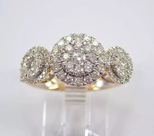 2Ct Round Lab Created Diamond Cluster Engagement Ring 14K Yellow Gold Plated - Picture 4 of 8