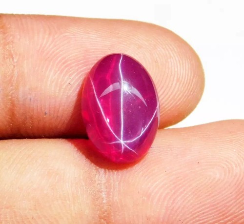 6 Rays 6.0 Ct RED Star Natural RUBY Cabochon Loose GemstonesST45 - Picture 2 of 7