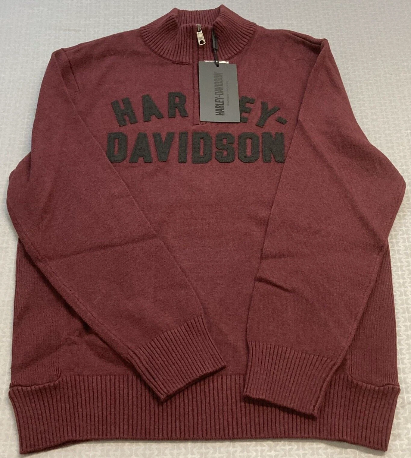 NEW GENUINE HARLEY DAVIDSON 96312-23VM MEN'S 3XL RED SWEATER 1/4-Zip LS