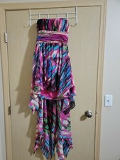 Morgan and Company NWT strapless Hi Low Dress Pink Multicolor Size 9/10