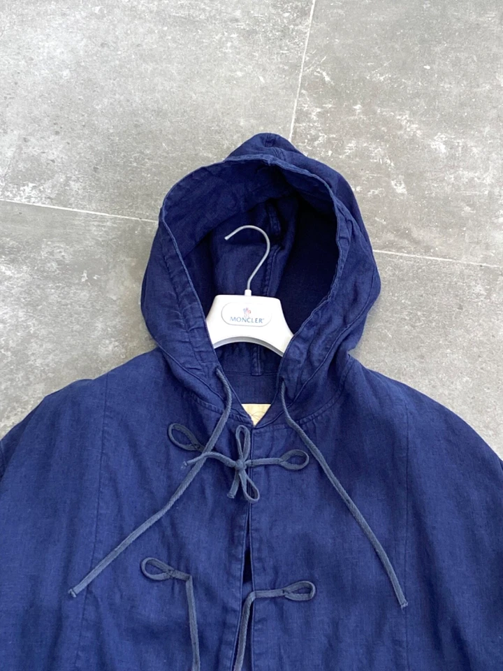 Men's MONITALY USA Linen Lightweight Duffle Chore Utility Coat Jacket Size 34 S - Image 4 of 4