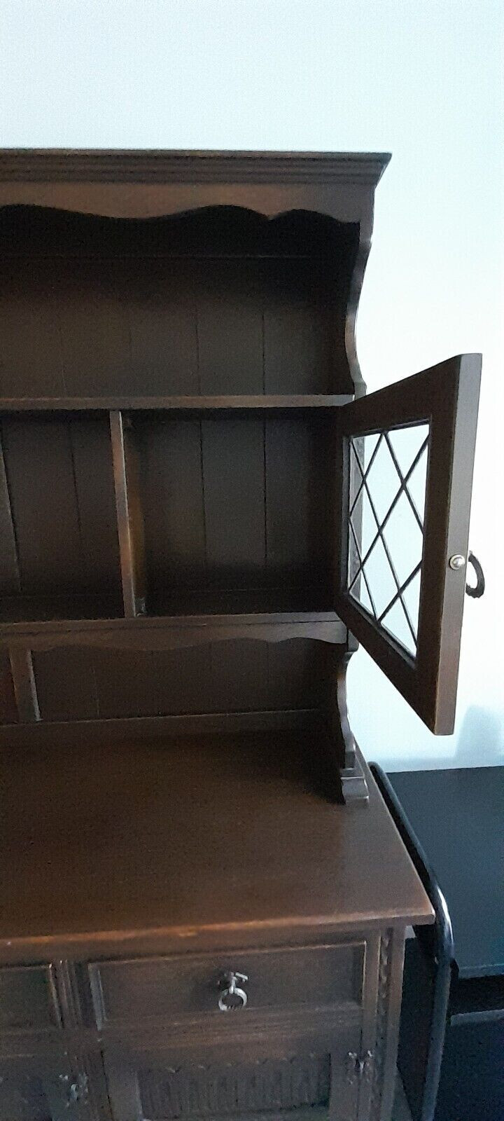 Large Dark Wood Antique Display used eBay