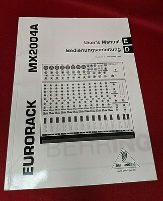 behringer eurorack mx2004a owner manual behringer eurorack mx2004a owner manual