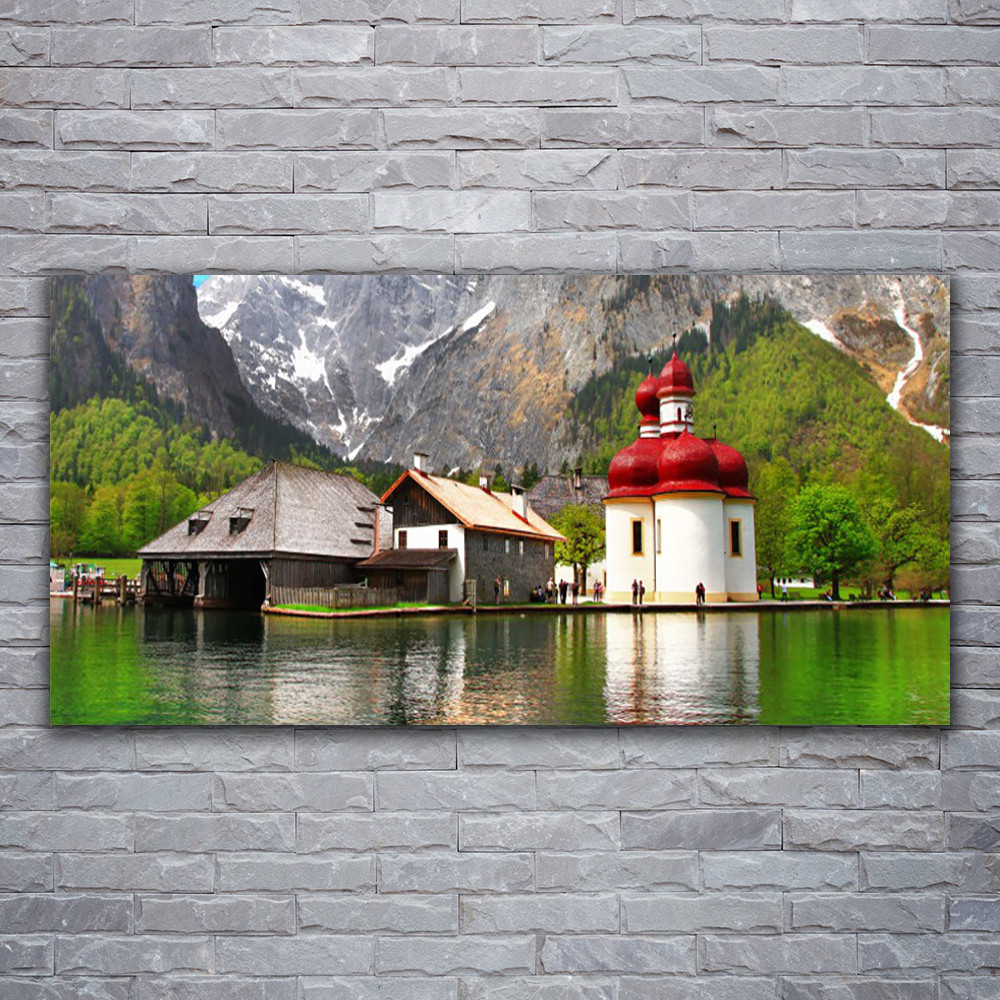 Tableau sur verre panoramique pour grand mur vide salon motif nature