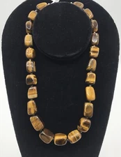 QVC Designer Tiger's Eye 925 Sterling Silver Large Bead Necklace