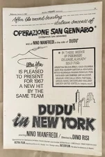 Dudu' in New York print ad 1967 orig vintage 60s promo poster film Nino Manfredi
