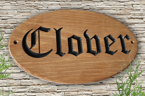 Personalised Oval Carved House Number Name Wooden Sign Address Plaque Outdoor - Picture 11 of 13