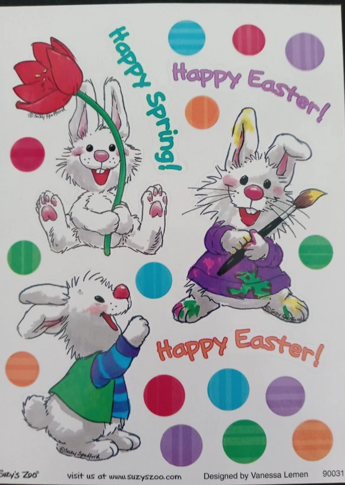 SUZY'S ZOO "HAPPY SPRING" STICKER SHEET #90031