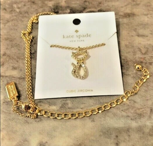 Kate Spade necklace Holiday Halloween gift school girl black cat gold Disney , - Image 3 of 4