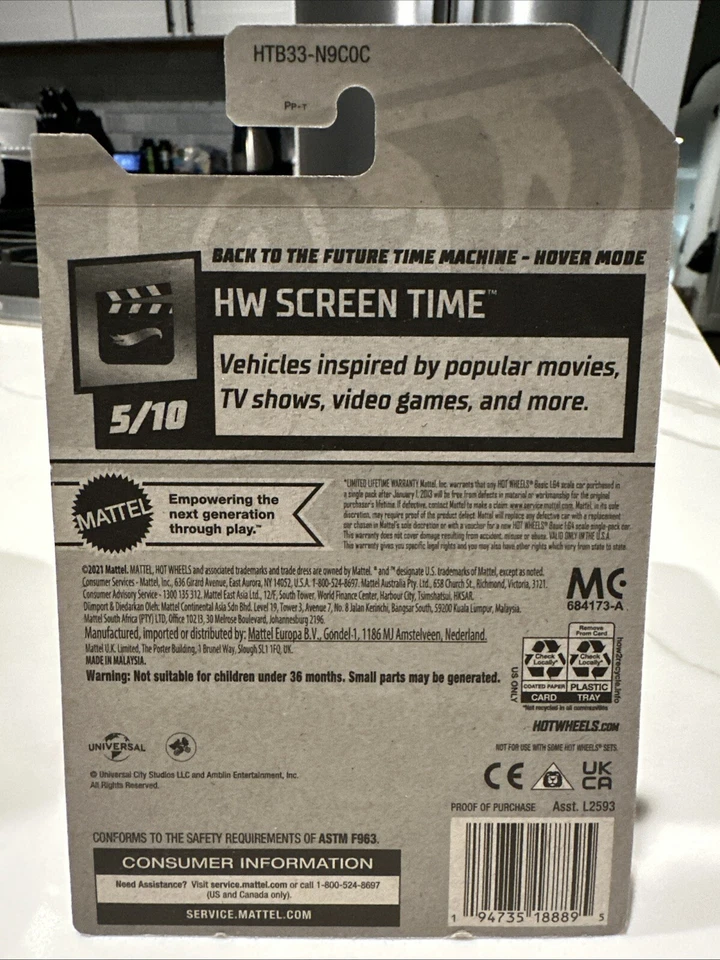 Hot Wheels Regreso al Futuro Máquina del Tiempo Modo Flotante #60 Pantalla HW MUY RARO Foto 2 de 4