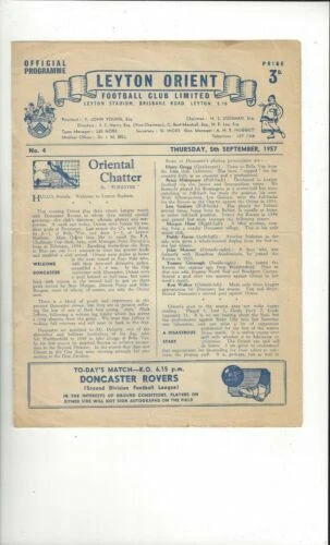 Division 2 Home Teams L-N Football League Fixture Programmes (1950-1958)