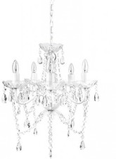 Tadpoles 5 Bulb Chandelier, White Diamond