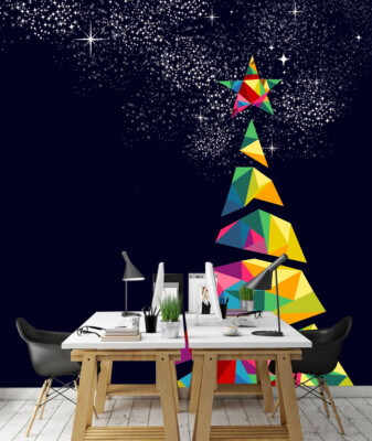 3D Colored Stars O87 Christmas Wallpaper Wall Mural Removable Self-adhesive Amy