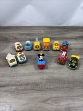 Lot of 11 Vtech Go Go Smart Wheel Vehicles Dump Truck Police Fire Truck Mickey 