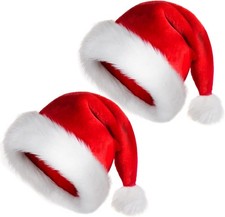 Santa Hat,Christmas Hat,Xmas Holiday Hat for Unisex Adults, Extra Thicken