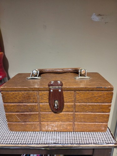 Vintage Simon Faux Wood Toolbox Handbag | Mister Ernest Hong Kong Purse | 1970s