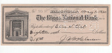 John Walter McClaran Signed Bank Check  1920 / Autographed U.S. Navy
