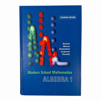 Modern School Mathematics Algebra 1 TEACHER EDITION Houghton Mifflin 1967