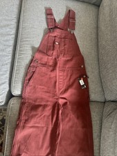 Dickies Women s Bib Overalls Relaxed Fit Burgundy Size Small