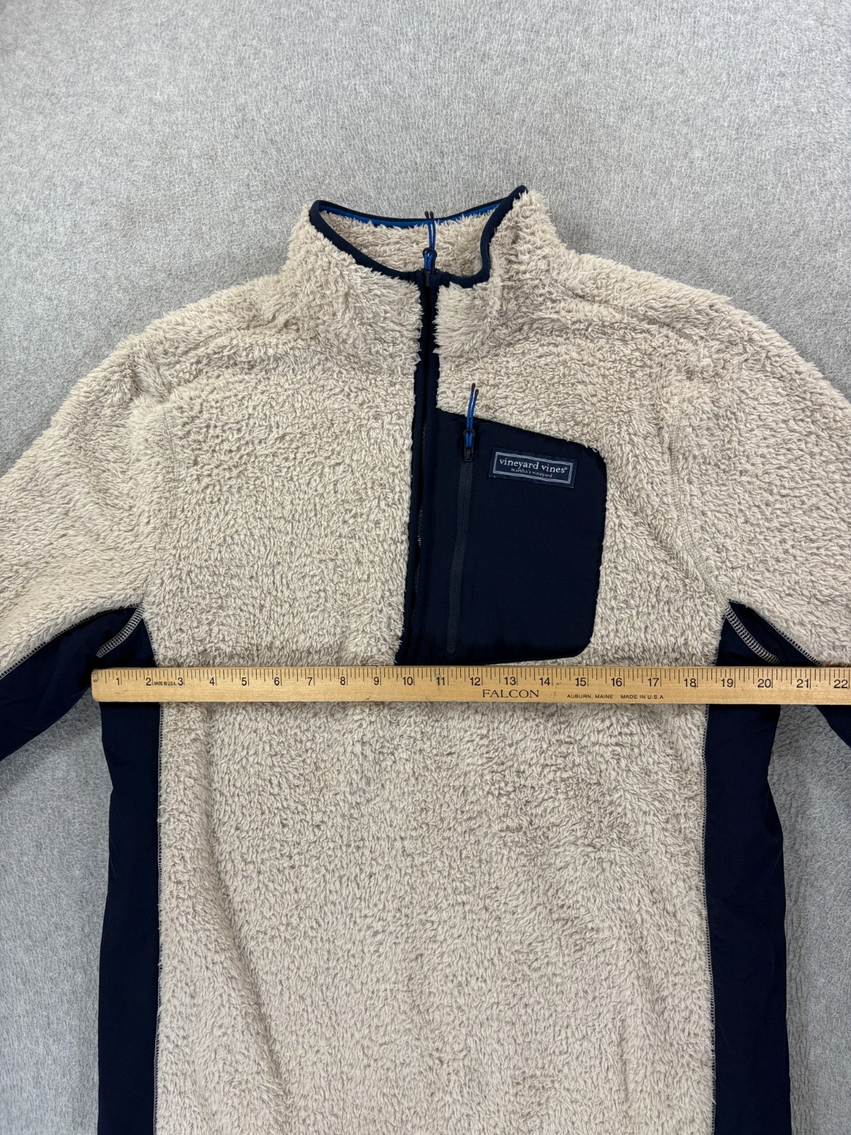 Vineyard Vines Sherpa Fleece 1/4 Zip Pullover (Women's Medium) Off White thumbnail 7