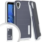 GSA Textured Stripe Hybrid Case for Motorola Moto E6 - Dark Blue/Gray