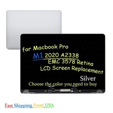 for MacBook Pro 13" 2020 M1 A2338 LCD Screen Assembly Display Replacement Silver
