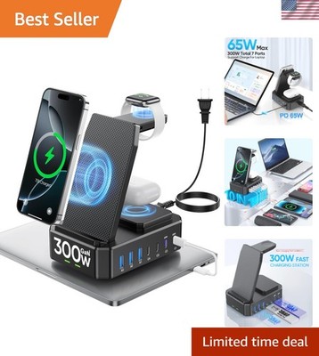 GaN III 65W Fast Charging Station & Wireless Dock for iPhone, iWatch & AirPods