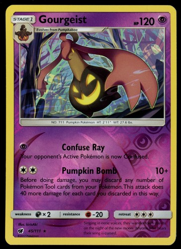 Gourgeist 45/111 Rare Crimson Invasion Pokemon Reverse Holo Near Mint