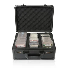 3 Row Slab Case Graded Card Storage Box, Holds 100+ Card Slabs Top Loaders Mags