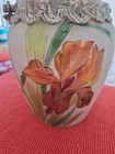 SUPERBE SEAU A BISUIT ÉMAILLÉ ART NOUVEAU IRIS