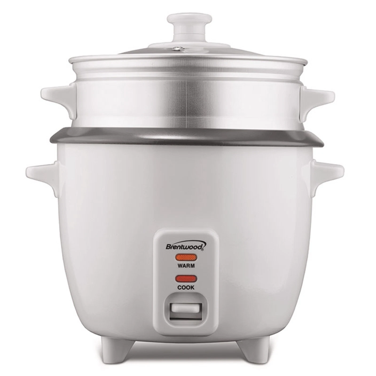 Brentwood 15 Cup Rice Cooker/Non-Stick with Steamer in White