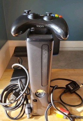 Microsoft Xbox 360 Slim 250GB HDD Black Console With Controller Tested & WORKIN