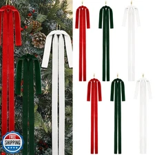 Janinka 6 Pcs Velvet Christmas Swag Bow 23.5x15.5 Inch Rustic Large Velvet Ch