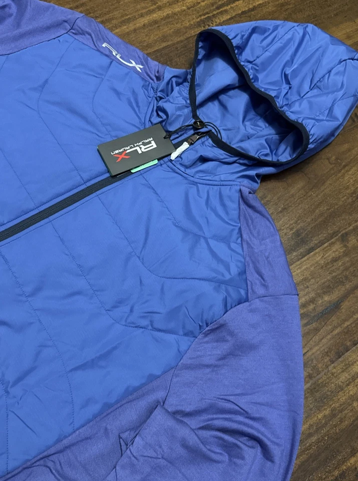 NWT RLX Ralph Lauren Polo Golf Blue Full Zip Jacket Hoodie Men's XL $268. D4 - Image 3 of 4