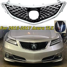 Front Grill For 2015 2016 2017 Acura TLX 2018 Style Black&Chrome Grille W/Emblem