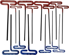 Eklind Hex T Handle Wrench Set 14pc 9" Length 3/32-1/4 in. 2-6mm Loop 50914 USA