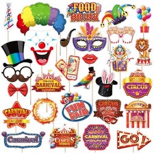 Carnival Photo Booth Props 30PCS Carnival Decorations Circus Theme Party Deco...