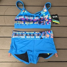 TYR Women's Boca Chicka Lyn Racerbacn & Boy Shorts Sz S NEW