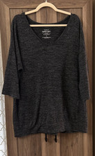 TORRID SUPER SOFT PLUSH DARK HEATHER GRAY 3/4 SLEEVE PULL OVER SWEATER SIZE 2X