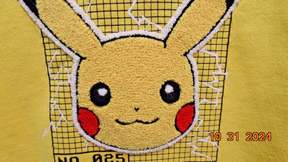 Pokemon Pikachu Sweatshirt Hoodie Size L (10/12) Yellow Old Navy Youth Unisex - Image 3 of 4