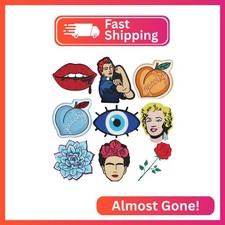 Iron-on Patches 9pcs Rose Embroidered Appliques Patch Repair for Clothing Funny