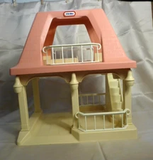 Vintage Little Tikes Grandma's Cottage Pink Roof Dollhouse Grandparents House