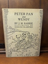 Vintage 1940 HC ~ Peter Pan and Wendy ~ J.M. Barrie ~ Illus. Edmund Blampied