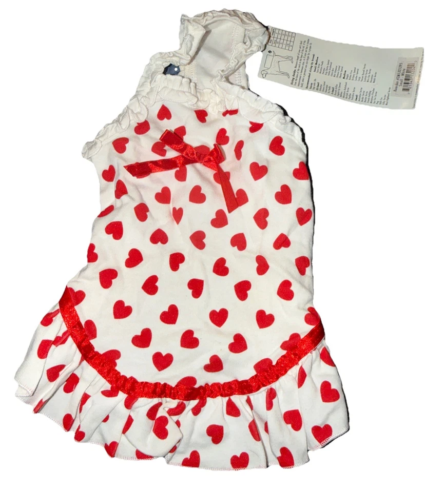 East Side Collection Queen Of Hearts 连衣裙狗尺寸小号情人节心形  — 第 2/4 张图片