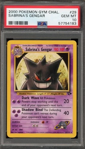 Pokemon Sabrina's Gengar Gym Challenge Unlimited Rare #29 PSA 10 Gem Mint